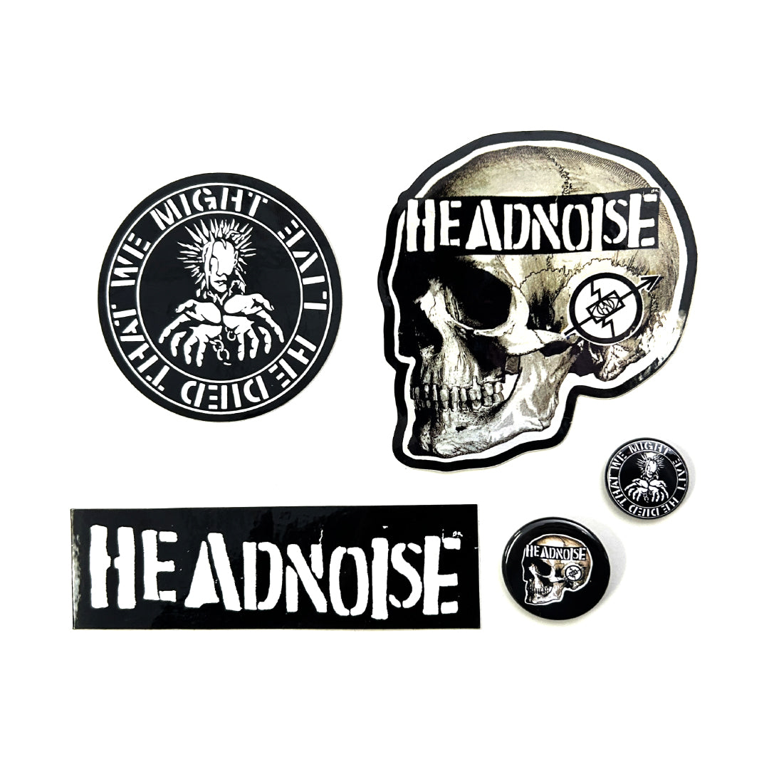 HEADNOISE- Stickers + Buttons – Deadandburiedinc